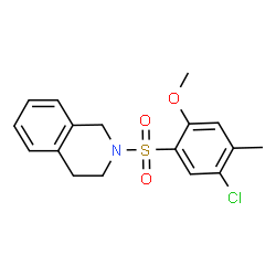 ChemSpider 2D Image | 2-[(5-Chloro-2-methoxy-4-methylphenyl)sulfonyl]-1,2,3,4-tetrahydroisoquinoline | C17H18ClNO3S