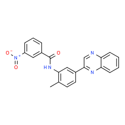 ChemSpider 2D Image | N-[2-Methyl-5-(2-quinoxalinyl)phenyl]-3-nitrobenzamide | C22H16N4O3