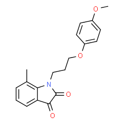 ChemSpider 2D Image | 1-[3-(4-Methoxyphenoxy)propyl]-7-methyl-1H-indole-2,3-dione | C19H19NO4