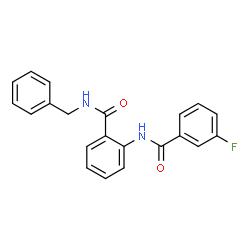 ChemSpider 2D Image | N-Benzyl-2-[(3-fluorobenzoyl)amino]benzamide | C21H17FN2O2