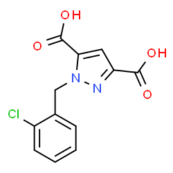 ChemSpider 2D Image | 1-(2-Chlorobenzyl)-1H-pyrazole-3,5-dicarboxylic acid | C12H9ClN2O4