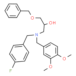 ChemSpider 2D Image | 1-(Benzyloxy)-3-[(3,4-dimethoxybenzyl)(4-fluorobenzyl)amino]-2-propanol | C26H30FNO4