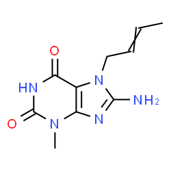 ChemSpider 2D Image | 8-Amino-7-(2-buten-1-yl)-3-methyl-3,7-dihydro-1H-purine-2,6-dione | C10H13N5O2