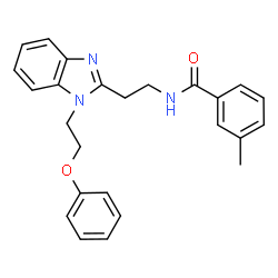 ChemSpider 2D Image | 3-Methyl-N-{2-[1-(2-phenoxyethyl)-1H-benzimidazol-2-yl]ethyl}benzamide | C25H25N3O2