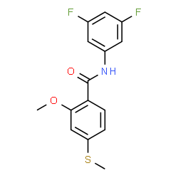 ChemSpider 2D Image | N-(3,5-Difluorophenyl)-2-methoxy-4-(methylsulfanyl)benzamide | C15H13F2NO2S