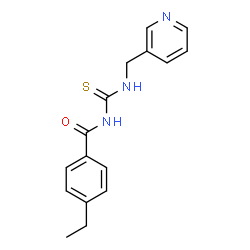 ChemSpider 2D Image | 4-Ethyl-N-[(3-pyridinylmethyl)carbamothioyl]benzamide | C16H17N3OS