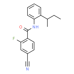 ChemSpider 2D Image | N-(2-sec-Butylphenyl)-4-cyano-2-fluorobenzamide | C18H17FN2O