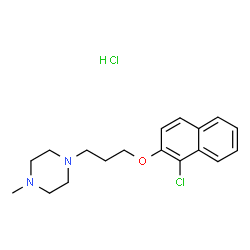 ChemSpider 2D Image | 1-{3-[(1-Chloro-2-naphthyl)oxy]propyl}-4-methylpiperazine hydrochloride (1:1) | C18H24Cl2N2O