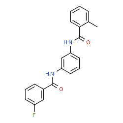 ChemSpider 2D Image | N-{3-[(3-Fluorobenzoyl)amino]phenyl}-2-methylbenzamide | C21H17FN2O2