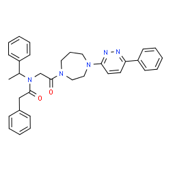 ChemSpider 2D Image | N-{2-Oxo-2-[4-(6-phenyl-3-pyridazinyl)-1,4-diazepan-1-yl]ethyl}-2-phenyl-N-(1-phenylethyl)acetamide | C33H35N5O2