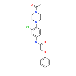 ChemSpider 2D Image | N-[4-(4-Acetyl-piperazin-1-yl)-3-chloro-phenyl]-2-p-tolyloxy-acetamide | C21H24ClN3O3