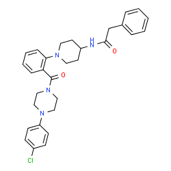 ChemSpider 2D Image | N-[1-(2-{[4-(4-Chlorophenyl)-1-piperazinyl]carbonyl}phenyl)-4-piperidinyl]-2-phenylacetamide | C30H33ClN4O2