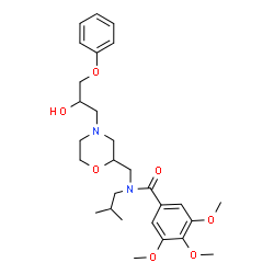 ChemSpider 2D Image | N-{[4-(2-Hydroxy-3-phenoxypropyl)-2-morpholinyl]methyl}-N-isobutyl-3,4,5-trimethoxybenzamide | C28H40N2O7