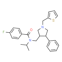 ChemSpider 2D Image | 4-Fluoro-N-isopropyl-N-{[4-phenyl-1-(2-thienylmethyl)-3-pyrrolidinyl]methyl}benzamide | C26H29FN2OS