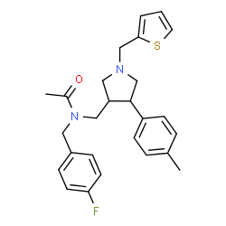 ChemSpider 2D Image | N-(4-Fluorobenzyl)-N-{[4-(4-methylphenyl)-1-(2-thienylmethyl)-3-pyrrolidinyl]methyl}acetamide | C26H29FN2OS