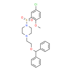 ChemSpider 2D Image | 1-[(5-Chloro-2-methoxyphenyl)sulfonyl]-4-[2-(diphenylmethoxy)ethyl]piperazine | C26H29ClN2O4S