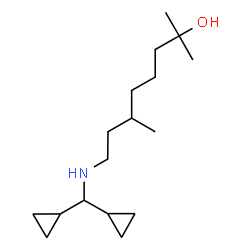ChemSpider 2D Image | 8-[(Dicyclopropylmethyl)amino]-2,6-dimethyl-2-octanol | C17H33NO
