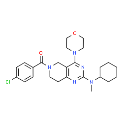 ChemSpider 2D Image | (4-Chlorophenyl){2-[cyclohexyl(methyl)amino]-4-(4-morpholinyl)-7,8-dihydropyrido[4,3-d]pyrimidin-6(5H)-yl}methanone | C25H32ClN5O2