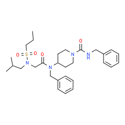 ChemSpider 2D Image | N-Benzyl-4-{benzyl[N-isobutyl-N-(propylsulfonyl)glycyl]amino}-1-piperidinecarboxamide | C29H42N4O4S