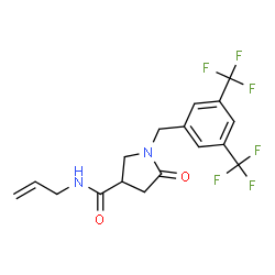 ChemSpider 2D Image | N-Allyl-1-[3,5-bis(trifluoromethyl)benzyl]-5-oxo-3-pyrrolidinecarboxamide | C17H16F6N2O2