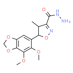 ChemSpider 2D Image | 5-(6,7-Dimethoxy-1,3-benzodioxol-5-yl)-4-methyl-4,5-dihydro-1,2-oxazole-3-carbohydrazide | C14H17N3O6