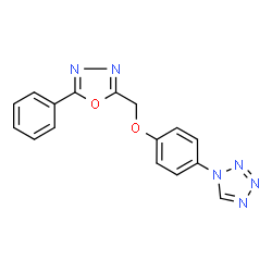 ChemSpider 2D Image | 1-{4-[(5-Phenyl-1,3,4-oxadiazol-2-yl)methoxy]phenyl}-1H-tetrazole | C16H12N6O2