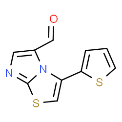 ChemSpider 2D Image | 3-(2-Thienyl)imidazo[2,1-b][1,3]thiazole-5-carbaldehyde | C10H6N2OS2