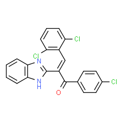 ChemSpider 2D Image | (2E)-2-(1H-Benzimidazol-2-yl)-1-(4-chlorophenyl)-3-(2,6-dichlorophenyl)-2-propen-1-one | C22H13Cl3N2O
