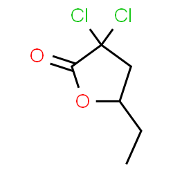 ChemSpider 2D Image | 3,3-Dichloro-5-ethyldihydro-2(3H)-furanone | C6H8Cl2O2