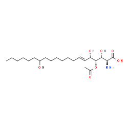 ChemSpider 2D Image | (2S,3R,4R,5S,6E)-4-Acetoxy-2-amino-3,5,14-trihydroxy-6-icosenoic acid | C22H41NO7