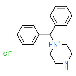 ChemSpider 2D Image | 1-(Diphenylmethyl)piperazin-1-ium chloride | C17H21ClN2