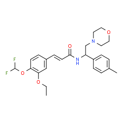 ChemSpider 2D Image | (2E)-3-[4-(Difluoromethoxy)-3-ethoxyphenyl]-N-[1-(4-methylphenyl)-2-(4-morpholinyl)ethyl]acrylamide | C25H30F2N2O4