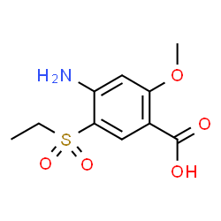 ChemSpider 2D Image | 4-Amino-5-ethylsulfonyl-2-methoxybenzoic acid | C10H13NO5S