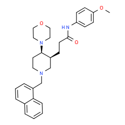 ChemSpider 2D Image | N-(4-Methoxyphenyl)-3-[(3S,4R)-4-(4-morpholinyl)-1-(1-naphthylmethyl)-3-piperidinyl]propanamide | C30H37N3O3