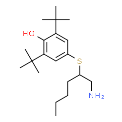 ChemSpider 2D Image | 4-[(1-Amino-2-hexanyl)sulfanyl]-2,6-bis(2-methyl-2-propanyl)phenol | C20H35NOS