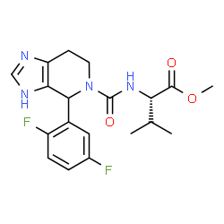 ChemSpider 2D Image | Methyl N-{[4-(2,5-difluorophenyl)-1,4,6,7-tetrahydro-5H-imidazo[4,5-c]pyridin-5-yl]carbonyl}-L-valinate | C19H22F2N4O3