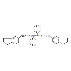 ChemSpider 2D Image | 2,2'-(1,2-Diphenyl-1,2-ethanediylidene)bis[(2,3-dihydro-1H-inden-5-ylmethylene)hydrazine] | C34H30N4