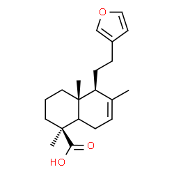 ChemSpider 2D Image | (1S,4aR,5S)-5-[2-(3-furanyl)ethyl]-1,4a,6-trimethyl-2,3,4,5,8,8a-hexahydronaphthalene-1-carboxylic acid | C20H28O3