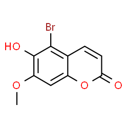 ChemSpider 2D Image | 5-Bromo-6-hydroxy-7-methoxycoumarin | C10H7BrO4