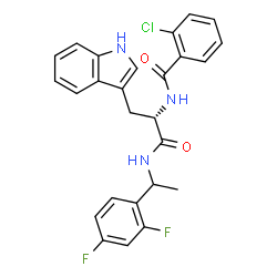 ChemSpider 2D Image | Nalpha-(2-Chlorobenzoyl)-N-[1-(2,4-difluorophenyl)ethyl]-L-tryptophanamide | C26H22ClF2N3O2