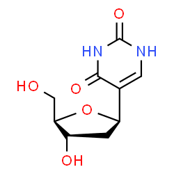 ChemSpider 2D Image | (1R)-1,4-Anhydro-2-deoxy-1-(2,4-dioxo-1,2,3,4-tetrahydro-5-pyrimidinyl)-D-erythro-pentitol | C9H12N2O5