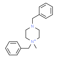 ChemSpider 2D Image | 1,4-Dibenzyl-1-methylpiperazin-1-ium | C19H25N2