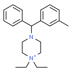ChemSpider 2D Image | 1,1-Diethyl-4-[(3-methylphenyl)(phenyl)methyl]piperazin-1-ium | C22H31N2