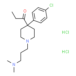 ChemSpider 2D Image | 4-Propionyl-4-(4-chlorophenyl)-1-(3-dimethylaminopropyl)piperidine dihydrochloride | C19H31Cl3N2O