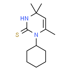 ChemSpider 2D Image | 1-Cyclohexyl-4,4,6-trimethyl-3,4-dihydro-2(1H)-pyrimidinethione | C13H22N2S
