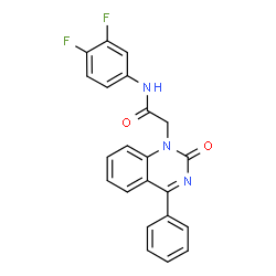 ChemSpider 2D Image | N-(3,4-Difluorophenyl)-2-(2-oxo-4-phenyl-1(2H)-quinazolinyl)acetamide | C22H15F2N3O2