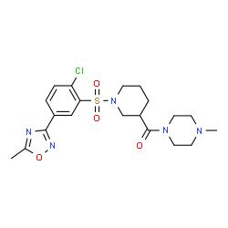 ChemSpider 2D Image | (1-{[2-Chloro-5-(5-methyl-1,2,4-oxadiazol-3-yl)phenyl]sulfonyl}-3-piperidinyl)(4-methyl-1-piperazinyl)methanone | C20H26ClN5O4S