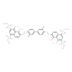 ChemSpider 2D Image | Tetrasodium 6,6'-[(3,3'-dimethyl-4,4'-biphenyldiyl)di(E)-2,1-diazenediyl]bis(4-amino-5-hydroxy-1,3-naphthalenedisulfonate) | C34H24N6Na4O14S4