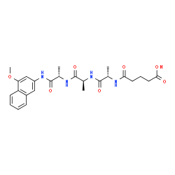 ChemSpider 2D Image | N-(4-Carboxybutanoyl)-L-alanyl-L-alanyl-N-(4-methoxy-2-naphthyl)-L-alaninamide | C25H32N4O7