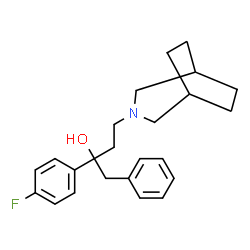 ChemSpider 2D Image | 4-(3-Azabicyclo[3.2.2]non-3-yl)-2-(4-fluorophenyl)-1-phenyl-2-butanol | C24H30FNO